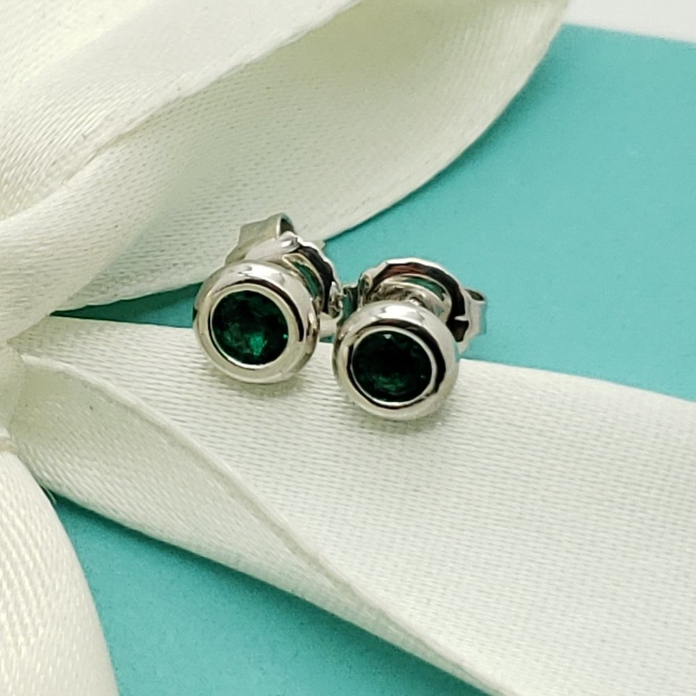 Tiffany & Co 925 Peretti Yard Tsavorite Earrings
